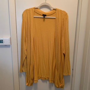 Slouchy gold open cardigan.